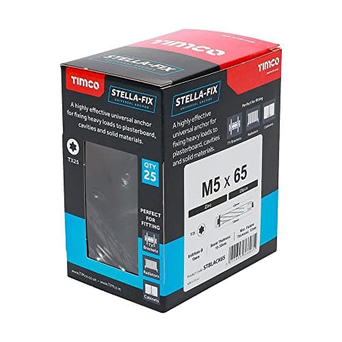 Image of Timco STBLACK65Multi-Fix Stella Fixings - TX - Pan - Black - M5 x 65