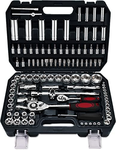 Image of Nestling 108pcs Socket Set 1/4" 1/2" Drive Ratchet Set,Flexible Operation Just 5°,Widely Used in Home Repair,Workshop,Engineering Professional Study