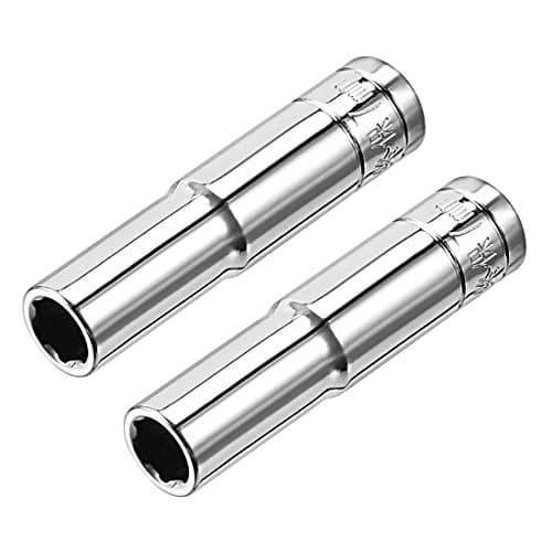Image of sourcing map 2 Pcs 1/4 Inch Drive 7mm 6-Point Deep Socket, Metric, Cr-V