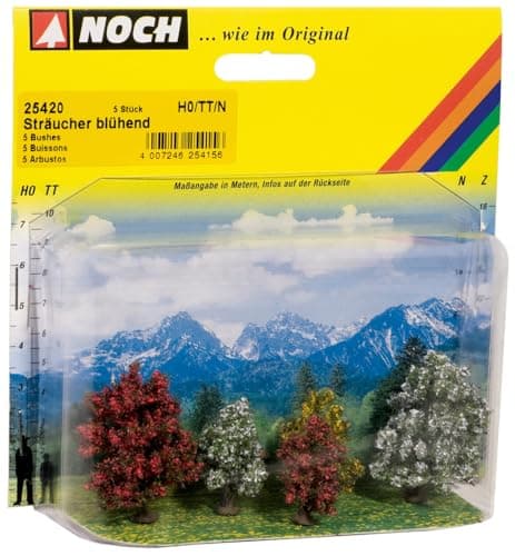 Image of Noch 25420 3-4 cm High Blossom Bushes Landscape Modelling (5-Piece)
