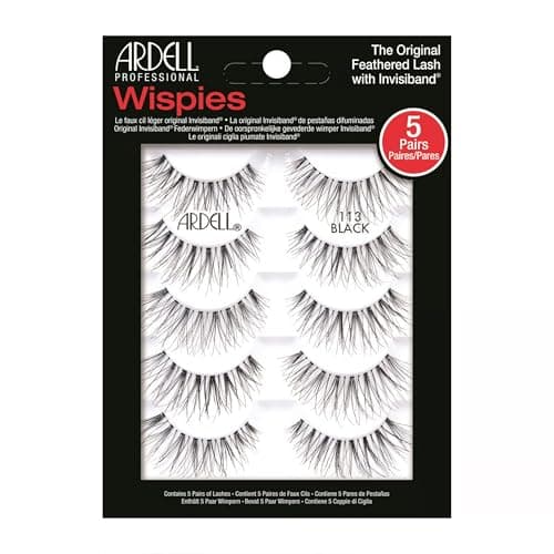 Image of Ardell Multipack Wispies 113 False Eyelashes, Medium Volume, Long Length, Vegan Friendly, 5 Pairs (Pack of 1)