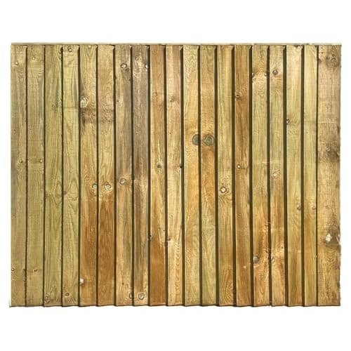 Image of 6FT x 5FT Feather Edge Fence Panels Vertical | Pressure Treated Timber Closeboard Fencing | Garden Privacy Screening Panels | Heavy Duty Weather Resistant Outdoor Fence | Set of 1