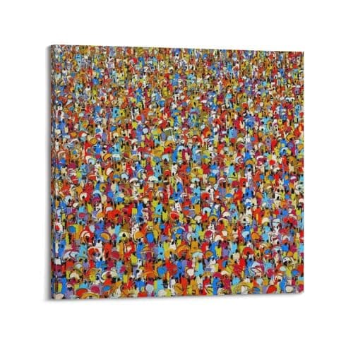 Image of OKAHYS Abstract And Colorful Figure Artwork Poster Decorative Painting Canvas Wall Artworks Picture 20x20inch(50x50cm)
