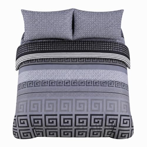 Image of StylemyBedroom Marble Floral Duvet Cover Set - 4pc Bedding Set (Carla Black, King (U.K. Standard))