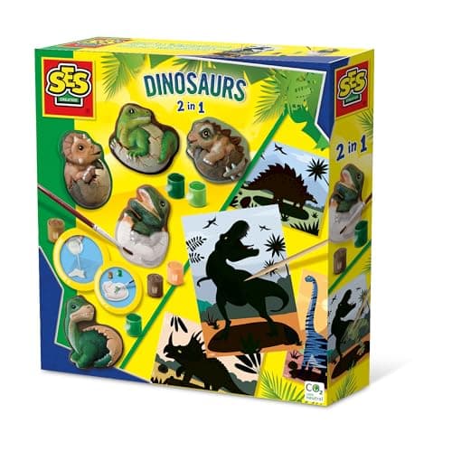 Image of SES Creative 01408 Dinosaurs 2 in 1 Casting and Painting and Scratch Book for Kids