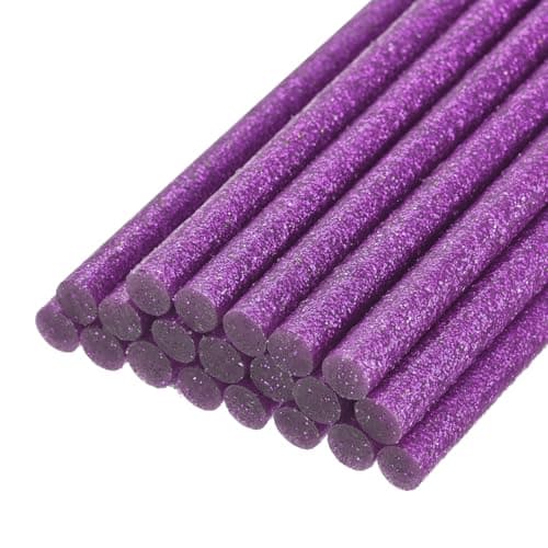Image of sourcing map 20pcs Hot Glue Sticks for Glue Gun 7mm/0.27-inch x 8-inch Mini Hot Melt Adhesive Glue Stick Glitter Purple