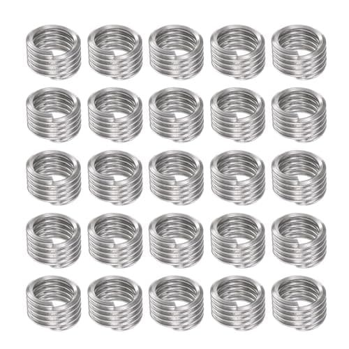 Image of sourcing map 25pcs Threaded Inserts 3/8-16 UNC 1.0D (9.5mm) Helical 304 Stainless Steel Coiled Wire Thread Sleeve for Plastic Wood Thread Repair