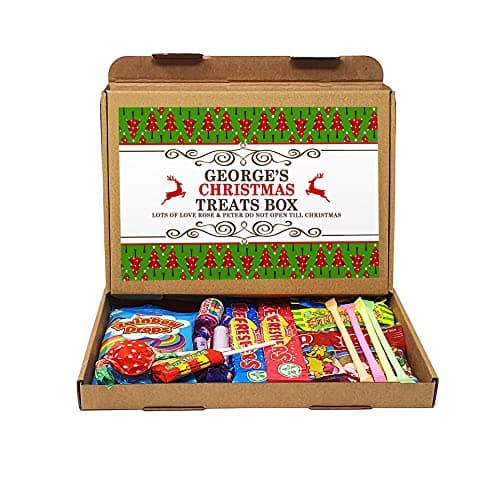 Image of Personalised Christmas Selection Treats Sweets Gift Box Kids Hamper Stocking Children Present (Mixed Sweet Xmas D2)