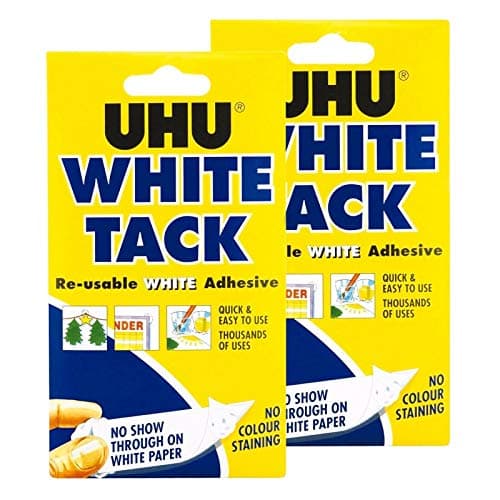 Image of UHU White Tack Twin Pack - Sticky Reusable Adhesive Putty