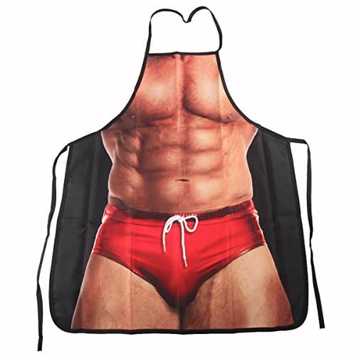 Image of ABCTen Sexy Funny Novelty Kitchen Apron Cooking BBQ Grilling Baking Party Muscle Man Apron For Men Gift