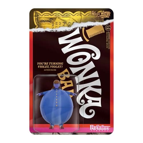 Image of SUPER7 Willy Wonka & The Chocolate Factory Reaction Figures Wave 03 - Violet Beauregarde (Blueberry) Action Figure