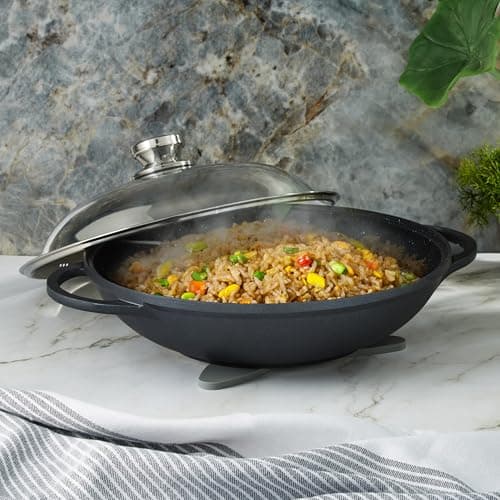Image of BergHOFF Eurocast Non-Stick, Chinese Wok 32cm (5L) PFOA Free, Induction Safe