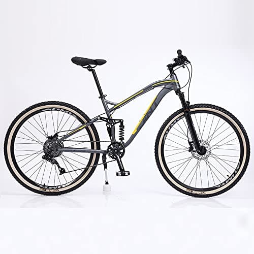 Image of Adult Mountain Bike with Full Suspension and Dual Disc Brakes for Trail Riding and Off-Road Adventures