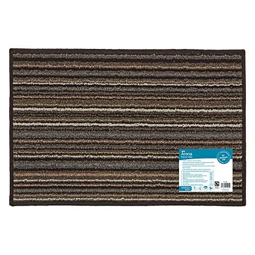 Image of JVL Arona Machine Washable Latex Backed Doormat, 40x60cm,Brown