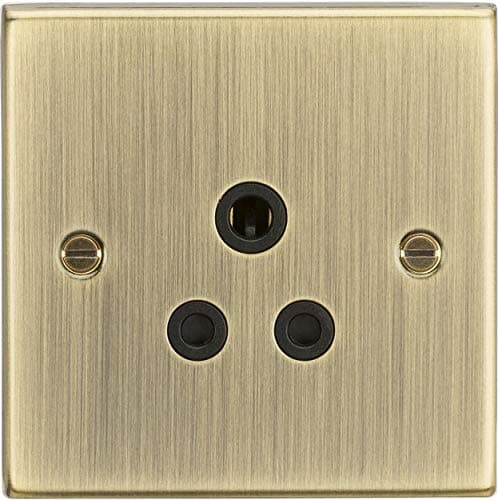 Image of Knightsbridge CS5AAB Square Edge Antique Brass Finish with Insert 5A Unswitched Socket, Antique Brass