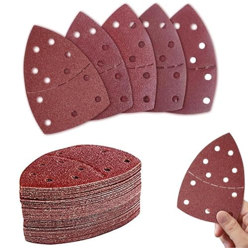 Image of 40 PCS Sanding Pads Mouse Sander Pad 8 Pcs Each Assorted 40/60/80/120/180 Grits Multi Tool Sanding Pads 11 Hole Hook and Loop Sanding Sheets for Wood Metal Plastic