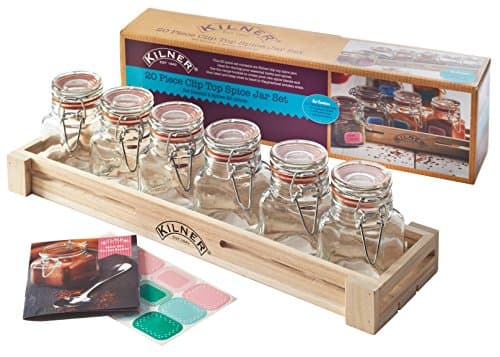 Image of Kilner Spice Jar Set for Storing Spices and Herbs, Lime
