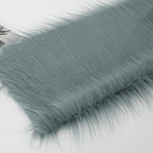 Image of Long Pile 12cm Faux Fur Fabric Fluffy Furry Plush Material for Gnomes Beard Santa Claus Hair Christmas Decoration Dwarf Cosplay Costume DIY Craft 50 Colors(Size:180x50cm,Color:Blue Gray)