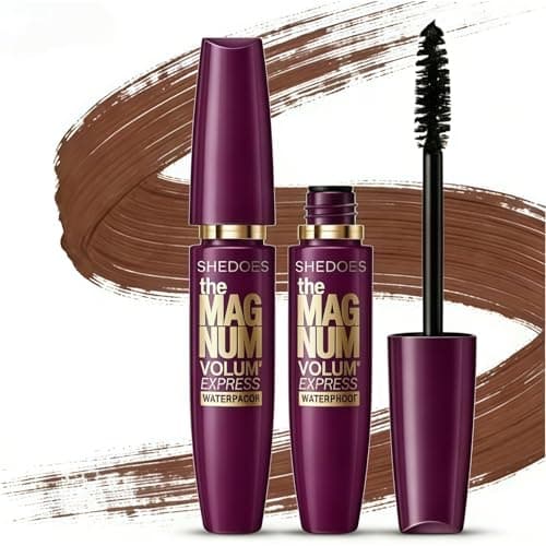 Image of Wow Combo My Amazing Lashes Mascara, Waterproof Clump-Free Volumising and Lengthening Mascara with Silk Protein Fibres for a Natural False Lash Effect Suitable for Daily and Evening Wear (Purple *2)