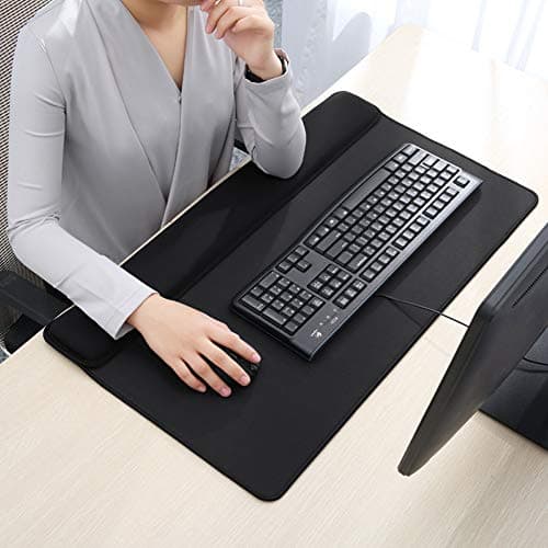 Image of Extended 3-in-1 Keyboard N Mouse Wrist Rest Pad Memory Foam Hand Rest Support Desk Mat Gaming Pad Wrist Pillow Cushion Office&Home-Black