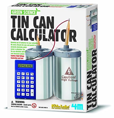Image of Makes A Lovely Gift for Christmas, Birthdays for Girls & Boys Age 8+ Top Selling Green Science Tin Can Calculator