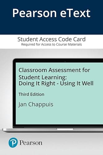 Image of Pearson Etext for Classroom Assessment for Student Learning Access Card: Doing It Right - Using It Well