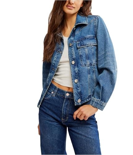 Image of Free People Women's Jade Denim Jacket, High Dive, M