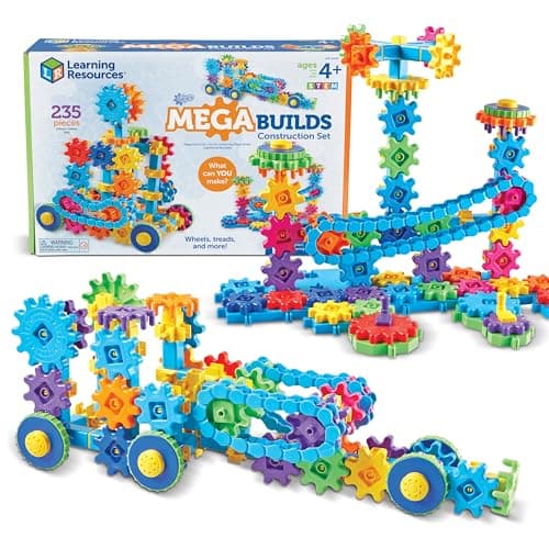 Image of Learning Resources Gears! Gears! Gears! Mega Builds, STEM Gears Building Set, 235 Pieces, Ages 4+