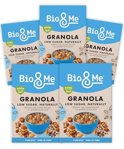 Image of Bio&Me Low Sugar Granola 5-Pack (5 x 360g) – Vegan, High Fibre, No Added Sugar, Gut-Loving Breakfast Cereal