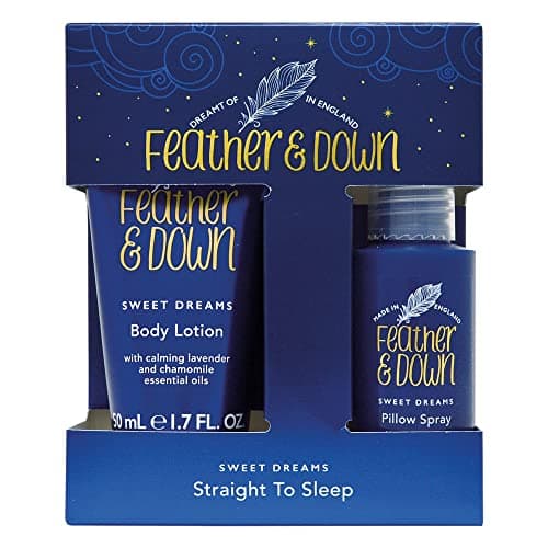 Image of Feather & Down Straight to Sleep Gift Set (50ml Pillow Spray & 50ml Body Lotion) - The perfect sleep duo, infused with lavender & chamomile essential oils. Vegan Friendly & Cruelty Free.