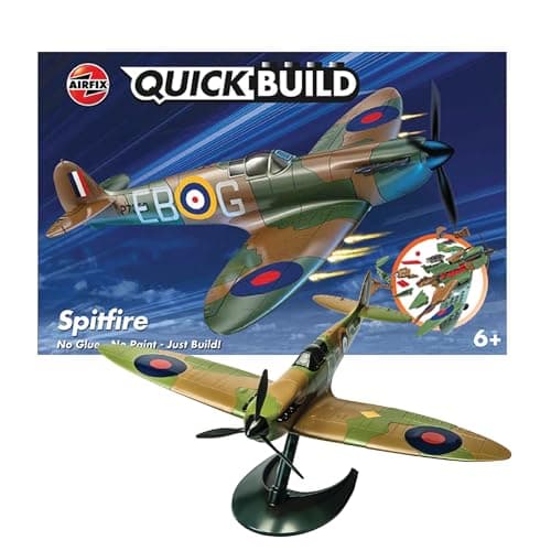 Image of Airfix - QUICKBUILD Model Aircraft Kits - J6000 Spitfire Model Building Kit for Kids 6+, Construction Plane Toys for Boys & Girls - Fighter Jet & Toy Aeroplane Sets, Plane Enthusiast Gifts