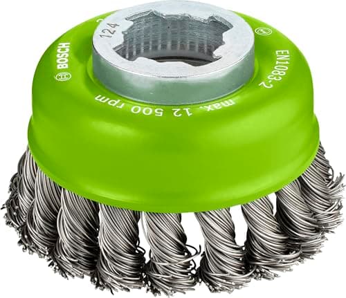Image of Bosch 1x PRO Stainless Steel Longlife Cup Brush, Knotted Wire for Small Angle Grinder and X-Lock (for Steel, Ø 75 mm, Professional Accessory Small Angle Grinder)