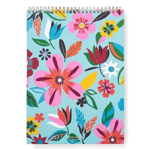 Image of kate spade new york Large College Ruled Notebook, Top Spiral Notebook with 160 Pages, 11.75" x 8.5" Writing Pad, Safari Floral
