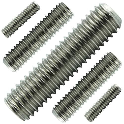 Image of AGBERG Set Screws M12 x 25 mm Pack of 10 Stainless Steel VA A2 V2A Grub Screw with Taper Tip and Hexagon Socket DIN 913 ISO 4026
