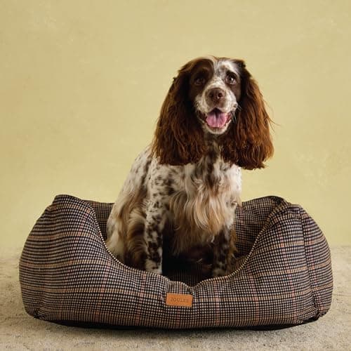 Image of Rosewood x Joules Henson Check Box Bed for Dogs, Medium Dog Bed, Padded Sides, Non-Slip Base, Luxury Pet Bed for Medium Dogs