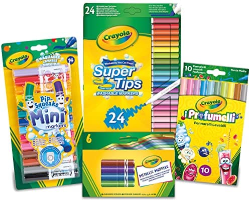 Image of CRAYOLA - Markers Super Set, Art& Craft Value, Home and Back to School Colouring Supplies, Gift for Kids, Age 6+