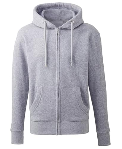 Image of Anthem Men's Full Zip Hoodie Hooded Sweatshirt, Grey Marl, S