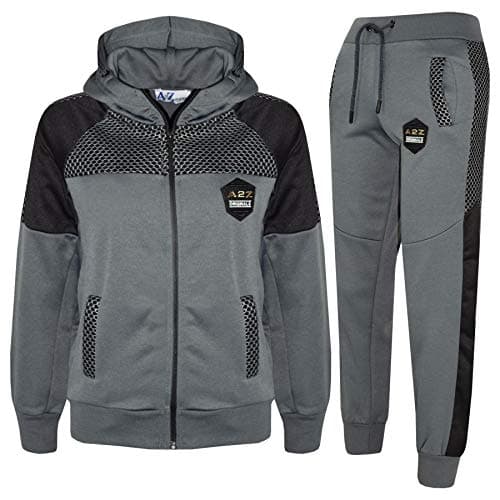 Image of A2Z 4 Kids Boys Girls Tracksuit Sports Jogging Suit A2Z Original Badged - T.S Mesh 304 Charcoal 11-12