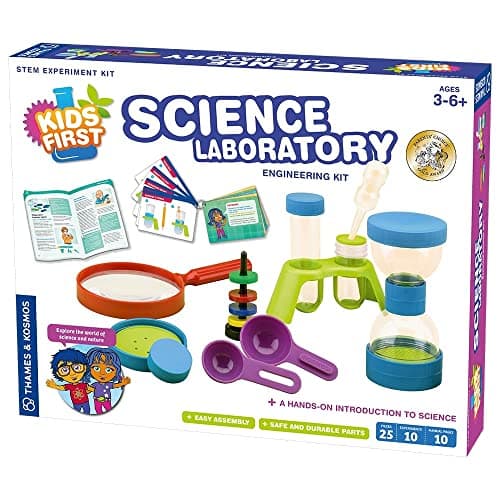 Image of Thames & Kosmos Kids First Science Laboratory STEM Experiment Kit for Preschoolers, Young Learners Ages 3+ | Includes Durable, Colorful, Plastic Scientific Tools for a Hands-on Learning Experience