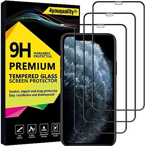 Image of 4youquality [3-Pack[Full Coverage] iPhone 11 Pro, iPhone XS and iPhone X Screen Protector, Tempered Glass Film [Full-Coverage][LifetimeSupport] Screen Protector for iPhone X/XS & iPhone 11 Pro
