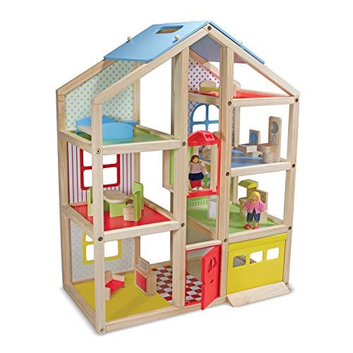Image of Melissa & Doug Hi-Rise Dollhouse and Furniture Set