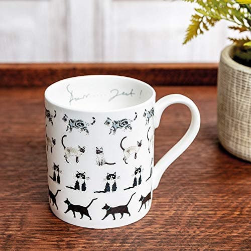 Image of Sophie Allport - Purrfect Cat Mug, Fine Bone China, Gift Box, Dishwasher Safe (Large Size, 425ml)