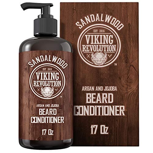 Image of Viking Revolution - Beard Conditioner with Argan & Jojoba Oils - Softens & Strengthens - Beard Conditioner with Beard Oil - Sandalwood - 500ml