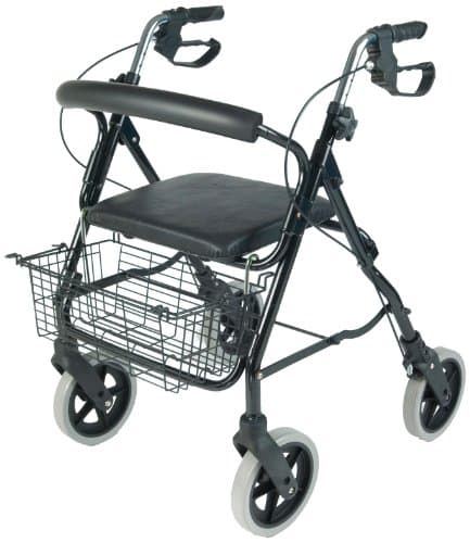 Image of NRS Healthcare MobilityCare Aluminium Four Wheeled Rollator M39634 Walking Aid, Seat and Shopping Basket