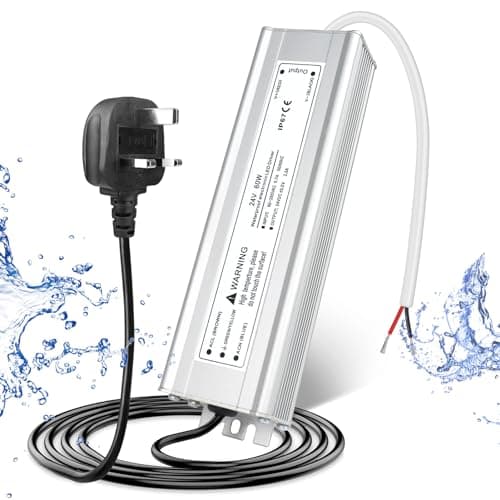Image of LightingWill 24V 2.5A 60W Power Supply IP67, Outdoor Waterproof LED Driver With Plug, AC 240V to DC 24 Volt Transformer for LED Lighting, CCTV, Computer Project