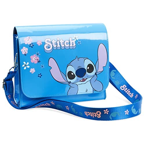 Image of Disney Girls Handbag, Shoulder Bag with Adjustable Strap - Girls Gifts (Blue Stitch)