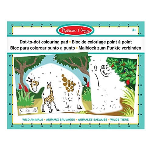 Image of Melissa & Doug ABC 123 Dot-to-Dot Coloring Pad – Wild Animals