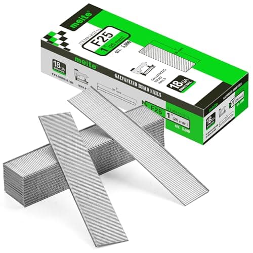 Image of meite 18 Gauge Brad Nails, 25 mm 18G Brad Nails for Nail Gun, Galvanised Small Finishing Nails for Joinery, Trim Work (5,000 Counts)