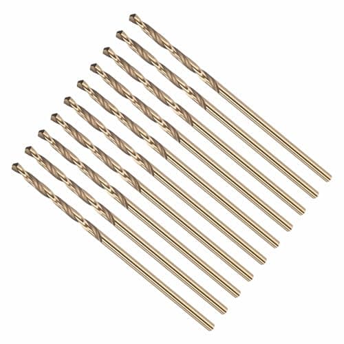 Image of CoCud 1.5mm Drill Bit, #53 Cutting Diameter, 4341 HSS Number Jobber Bits 135° Cutting Angle Gold Finish - (Applications: for Drilling Soft Metal Plastic Wood), 10-Pieces