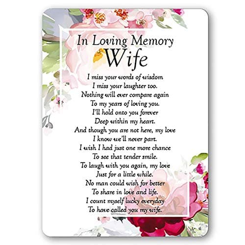 Image of In Loving Memory Wife Waterproof Graveside Memorial Card - TY194